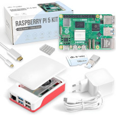 Raspberry Pi 5 16GB Starter Kit | 128GB Edition | Official 27W Power Supply | Official Case with Fan | 4K Micro HDMI Cable 1 m | Aluminium Heatsink