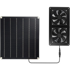 Brrnoo Solarbetriebener Ventilator, Solar-Dachbodenventilator, Hühnerstallventilator mit 3 Meter Langem Ein-/Aus-Kabel, 2 X 3 W Effizienz, DC 12 V, Lüftungsventilatoren für Haustierkäfige,