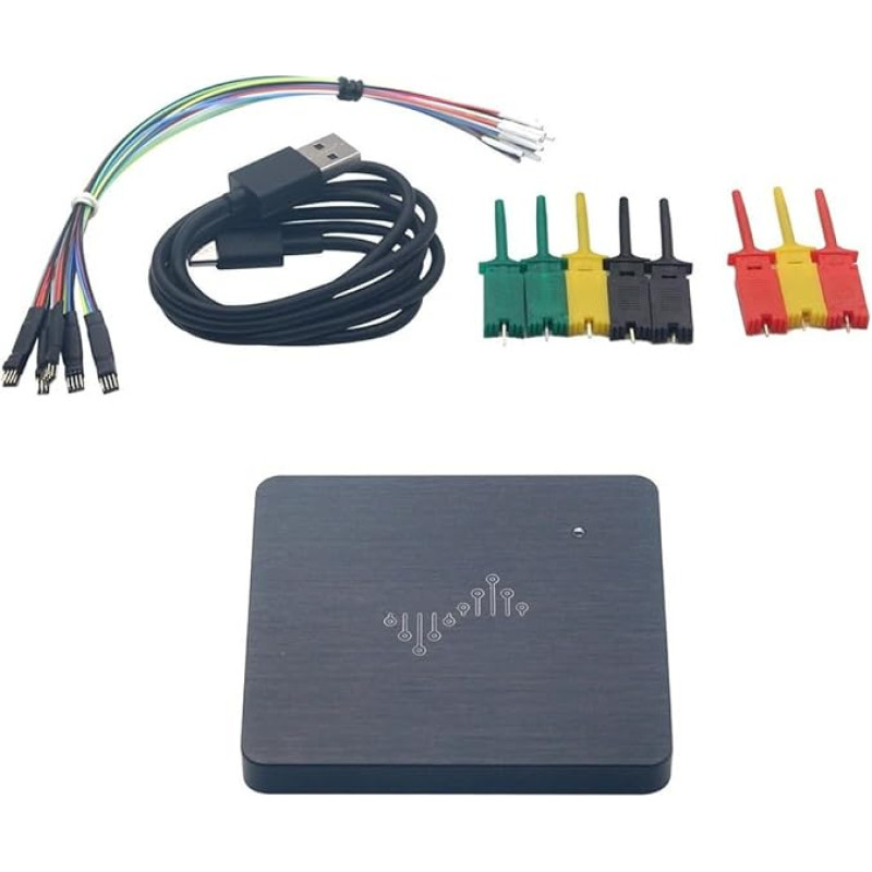 Logikanalysator, 16 Kanäle, 100 MHz, Abtastung, 16 G Tiefe, tragbares USB-C-Gerät mit Dual-Mode-Streaming und gepufferter Unterstützung für Elektronikingenieure