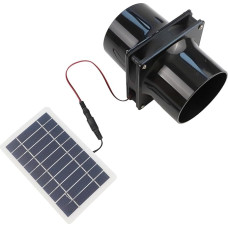 12 V Solar-Abluftventilator-Set mit 10 W Solarpanel für Wohnmobil, Boot, Gewächshaus und Dachboden, runder Lüftungsschlitz, ABS-Konstruktion (schwarz)