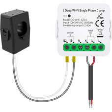 ISTOVO Tuya WiFi Smart Meter Tuya WiFi Smart Meter Current Transformer Sensor Clamp Statistician for Electric Lighting Solar KWH Monitor 1CT