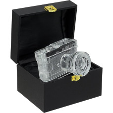 Fotodiox Crystal Rangefinder Camera Display Model - 2/3 of Real Life Size Replica of Leica M9 Camera w/Summicron 28 mm f/2 Lens; Paperweight, Book Shelf, Bookends, Paper Weight