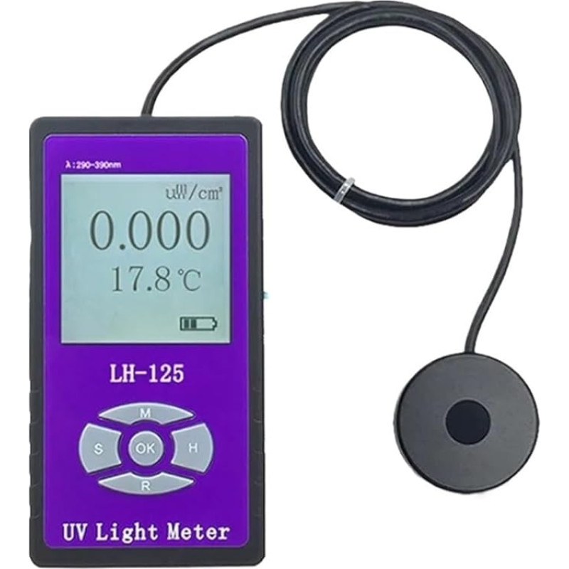 UVA + UVB LH-125 Barriere Uv-durchlässigkeit Penetration Rate Bestrahlungsstärke Detektor Gesundheitseinheit UV Licht Meter