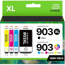 903XL Multipack for HP 903 Printer Cartridges for HP 903 XL Compatible with HP Officejet 6950 Printer Cartridges for HP Officejet Pro 6970 6960 6974 (Black Cyan Magenta Yellow, Pack of 4)