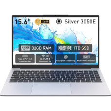 Laptop 15.6 inch, 32GB DDR4 1TB NVMe SSD, Dual-Core 3050E (up to 2.80 GHz), with Fingerprint Unlock Notebook, Cooling Fan, Webcam, Dual Speakers, HDMI, Student/Business Laptop