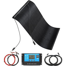 150 W lanksčių saulės kolektorių rinkinys Monokristalinis saulės modulis 150 W su 30 A 12 V / 24 V saulės įkrovimo valdikliu + saulės kabelio išjungimo iš tinklo sistemos saulės sistemos komplektas 12 V, skirtas nameliams ant ratų