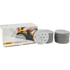 Mirka Iridium Soft Sanding Discs Diameter 77 mm / Grain P500 / Velcro Multifit / Pack of 20 / Foam-Based Abrasive for Precise Dry Sanding, Clear Lacquer Sanding, Finish