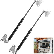 2 Stück Gasdruckfeder, 380MM 30.4KG/300N L-Typ Gasfeder Gasdruckdämpfer, Hydraulisch Halterung Für Wohnmobilbett Falltür Bodenluke Aufbewahrungsbox Deckel (380MM)