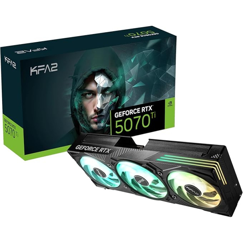 KFA2 GeForce RTX™ 5070 Ti EX Gamer 1-Click OC, Xtreme Tuner App Control, 16GB, GDDR7, 256 bitų, DP 2.1b*3/HDMI 2.1b/DLSS 4/Gaming Grafikkarte