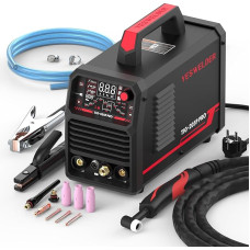 YESWELDER TIG Welding Machine with Pulse 200 Amp Large LED Display, 230 V ARC/DC TIG/PULS TIG 3 in 1 TIG Welding Machine, RF Ignition, Arc Force, Hot Start, Anti-Adhesive, VRD