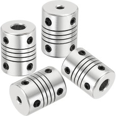 sourcing map Flexible Kupplungen, 3 mm bis 6 mm, Aluminiumlegierung, Gelenkverbinder, flexible Wellenkupplungen, Motorkupplung für 3D-Drucker, CNC-Maschine, Motorführung, DIY-Encoder D15 x L 20 mm, 4