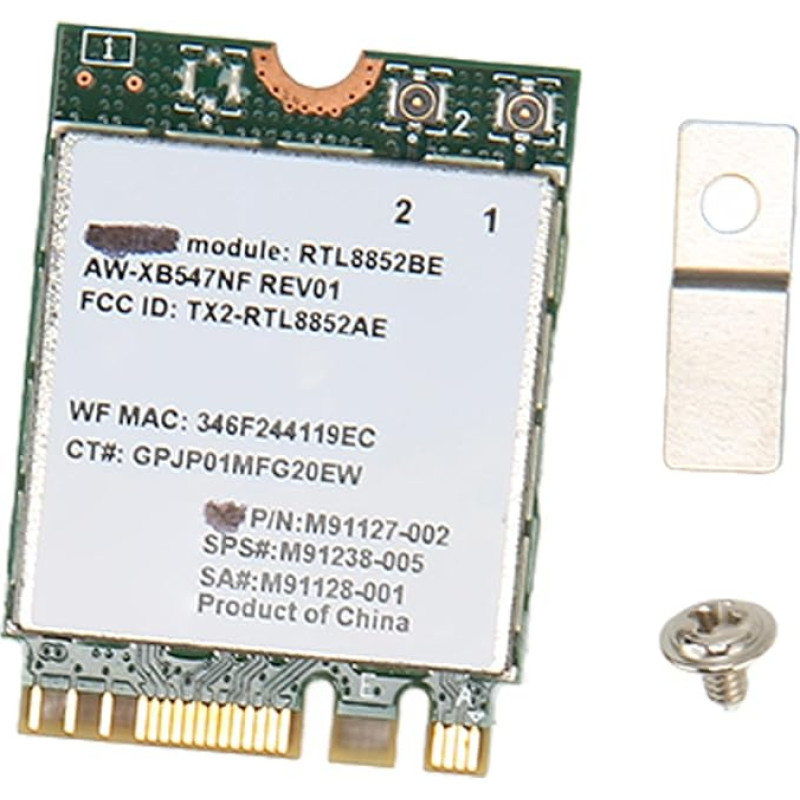 Zunate RTL8852BE M.2 tinklo kortelė 1800Mbps NIC adapteris PCIE WiFi kortelė Palaiko Bluetooth 5.2 2.4G 5G Dual Band nešiojamam staliniam kompiuteriui