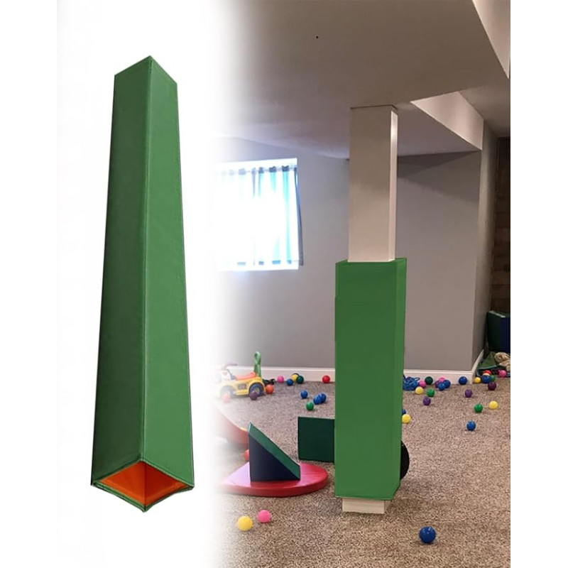 Generisch Säulenabdeckung aus Schaumstoff für Keller und Garage - Crashpad für Basketball- und Fußballtore, Pfostenschutz - Grün, 10 x 10 cm - Verwendung im Innen- und Außenbereich