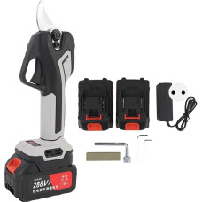 Profesionalios elektrinės sodo žirklės, akumuliatorinės sodo žirklės, 30 mm žirklės su 2 baterijomis, 2000 mAh, bešepetėlinio variklio žirklės vyrams ir moterims (ES kištukas)