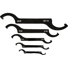 Doppelendiges, verstellbares C-Hakenschlüssel-Set für Stoßdämpfer und Graviermaschinen, Hartstahlkonstruktion mit rutschfestem Ru(5 Stück)