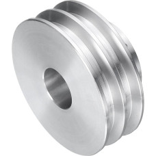 QUARKZMAN V-type pulley 18 mm bore 60 mm outer diameter double groove aluminium alloy for motor shaft drill 6 mm (1/4 inch) PU moulding tape
