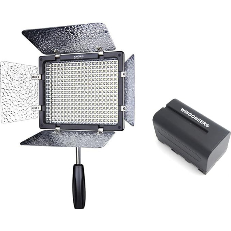 Yongnuo YN-300 III YN300 III Pro LED vaizdo šviesa 3200K-5500K spalvų temperatūra, skirta Canon Nikon DSLR fotoaparatams DV ir vaizdo kameroms su WINGONEER NP-F750 akumuliatoriumi ir įkrovikliu