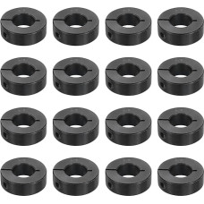 QUARKZMAN pakuotė iš 16 vienetų Viengubo padalijimo veleno spaustuko 5/8 colio skylės vientisas spaustukas 1-5/16 colio išorinis skersmuo 7/16 colio storis Juodas oksiduotas plienas, fiksuojantis sraigtinį veleno spaustuką