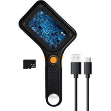 Digital Microscope with 3 Inch IPS Screen Auto Focus 8 LED Lights TF Card Slot Portable Handheld Magnifier for Coins Circuit Boards Jewelry Inspection Educational Projects Compatible with