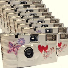 10 x 1A Photo PORST Wedding Camera with Butterfly / Disposable Camera / Party Camera (27 Photos Each, with Flash, Pack of 10)
