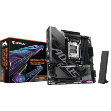 GIGABYTE B840M AORUS Elite WIFI6E Motherboard - AMD Ryzen 9000 Processors, 10+2+2 Phase VRM, up to 8200 MHz DDR5 (O.C.), 2 x M.2 PCIe 4.0, Wi-Fi 6E, 2.5 GbE LAN, USB 3.2 Gen 2