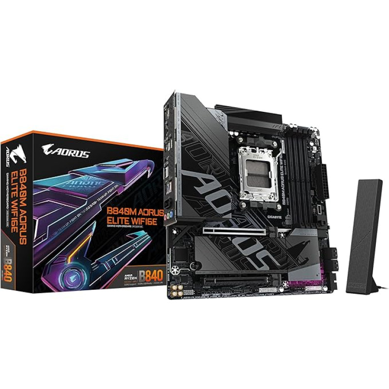 GIGABYTE B840M AORUS Elite WIFI6E pagrindinė plokštė - 