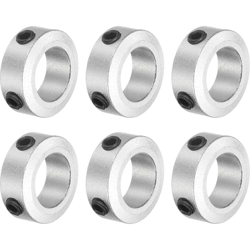 6 vnt. varžtų kaklo rinkinys 13 mm skylės aliuminio lydinio veleno apvadai 22 mm OD 8 mm pločio ašies batai, skirti linijiniam strypo veleno vadovui