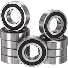 R14-2RS Rillenkugellager, 10 Stück, Innendurchmesser 2,2 cm x Außendurchmesser 4,8 cm x Breite 1,27 cm, vorgeschmiertes gummiversiegeltes Doppelkugellager,