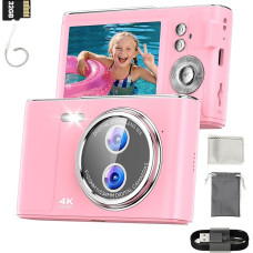 32 GB skaitmeninis fotoaparatas Vaikų fotokamera: Vaikų fotoaparatas su 2,8 colių 4K ekranu, 48 MP Vlogging kamera 
