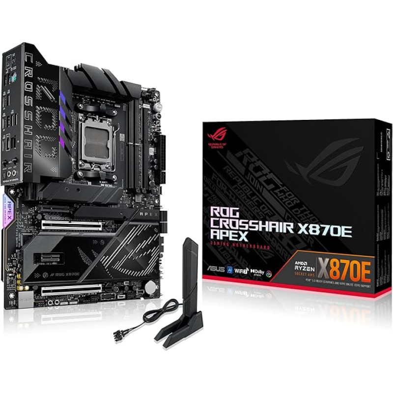 ASUS ROG Crosshair X870E Hero BTF pagrindinė plokštė Socket AM5 (AMD, X870E, ATX, Advanced AI PC-Ready, 18+2+2+2 maitinimo pakopos, Dynamic OC Switcher, Core Flex, DDR5, Wi-Fi 7, 5X M.2, PCIe 5.0)