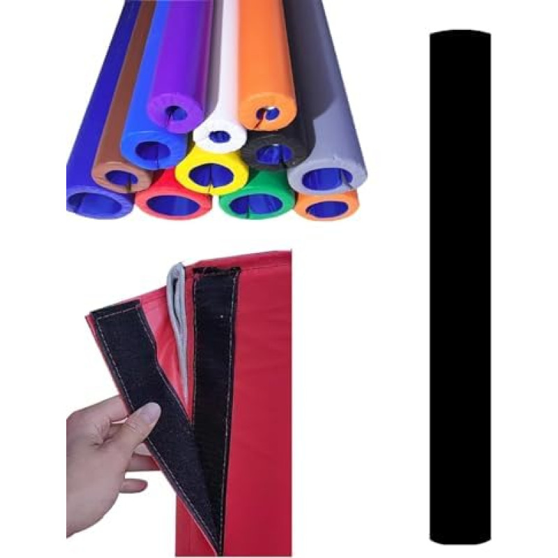 Allwetter-Polsterung für Basketballpfosten, Sicherheitspolster-Kollisionschutz mit 20 mm Schaumstoff, Spielplatz-Korbpolsterstangen für Kellergaragen (juodos spalvos, Durchmesser 16,5 cm (165 mm))