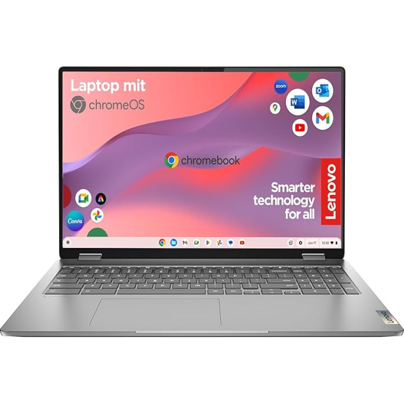 Lenovo Chromebook IdeaPad Flex 3 konvertuojamas nešiojamasis kompiuteris | 15,6 colių Full HD ekranas | Intel Celeron N4500 | 8GB RAM | 128GB eMMC | Intel UHD Graphics | ChromeOS | QWERTZ | Pilka | 3 mėnesių Premium priežiūra