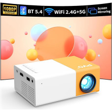 Mini Projector, PVO WiFi Projector, Portable Film Projector, Phone Screen Can Be Mirrored Wirelessly or via Data Cable to the Projector, Compatible with Smartphone/Tablet/Laptop (YG300ProMax)