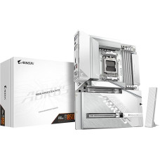 GIGABYTE B850 AORUS Stealth Ice pagrindinė plokštė - palaiko AMD Ryzen 9000 serijos procesorius, skaitmeninis 14+2+2 fazių VRM, iki 8200 MHz DDR5 (OC), 2x PCIe 5.0 + 2x PCIe 4.0 M.2, 