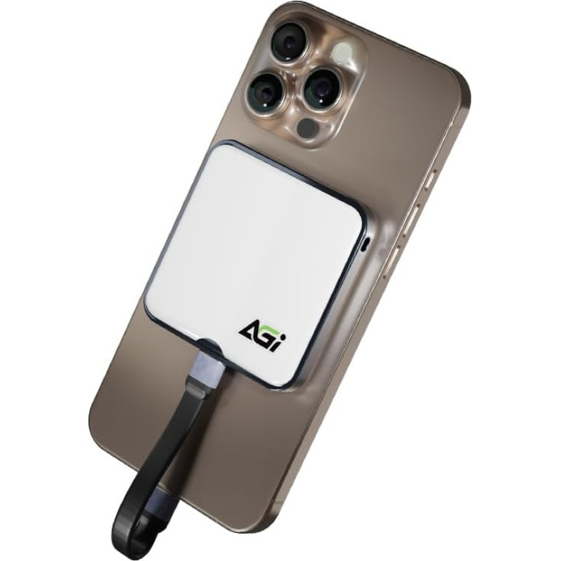 AGI EDM38 2 TB magnetinis nešiojamasis nešiojamasis išorinis SSD diskas, USB 3.2 Gen2x2, 20 Gb/s greitis, iki 2050 MB/s skaitymo greitis, suderinamas su nešiojamaisiais kompiuteriais, nešiojamaisiais kompiuteriais, asmeniniais kompiuteriais, 