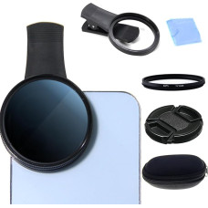 Universalus CPL filtras 52 mm, mobiliojo telefono fotoaparato CPL filtro objektyvo rinkinys, prisegamas prie mobiliojo telefono poliarizacinis filtras, suderinamas su 