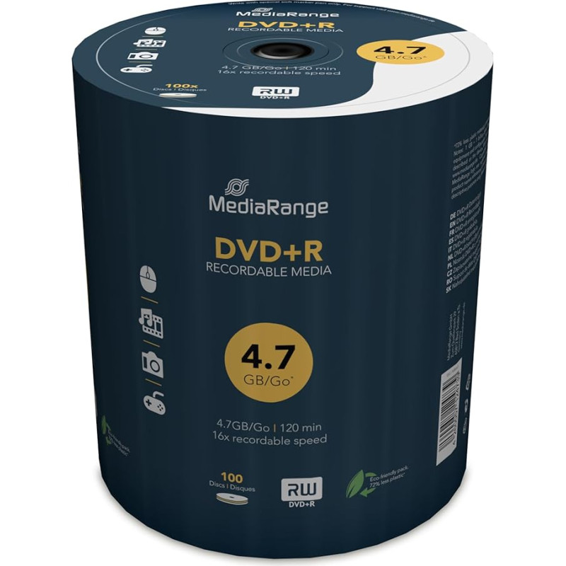 MEDIARANGE MR443 DVD + R 16x 4,7GB (100 vnt.)