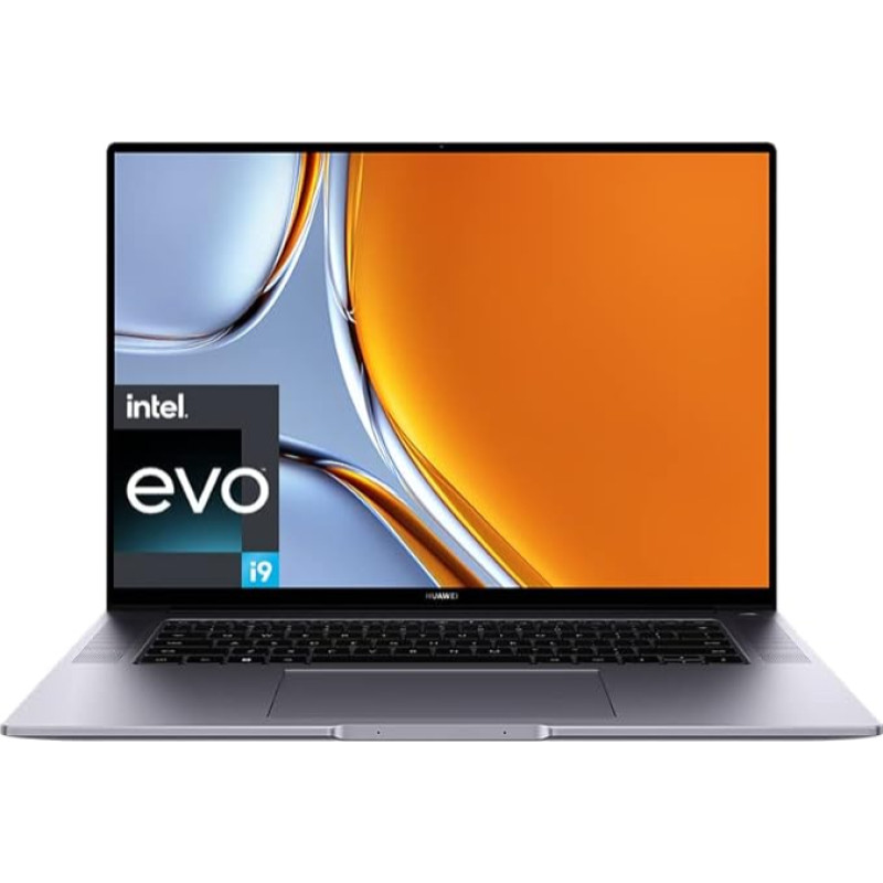 HUAWEI MateBook 16s | 16 colių 2,5 tūkst. jutiklinis ekranas | Intel12th Core i9-12900H | 16 GB RAM | 1 TB SSD | Windows 11 | QWERTZ | Pilka | Plonas metalinis korpusas | Pirštų atspaudų jutiklis | TÜV Rheinland Low Blue Light