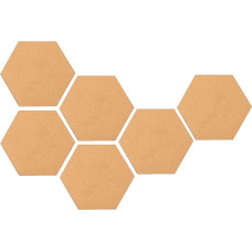 FORVOLWCO 6 kamštienos lakštų pakuotė, savadarbiai šešiakampiai su 50 smeigtukų, 30 x 26 cm sieninės kamštienos plokštės su stipriais klijais, karščiui atsparus kamštienos kilimėlis, skirtas 