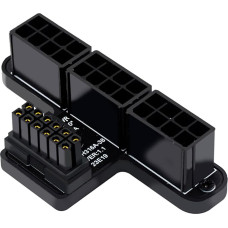 WLGQ ATX 3.0 12VHPWR 16 kontaktų į 3X 8 kontaktų PCIe 5.0 grafinę plokštę maitinimo adapteris 600W 90 laipsnių aliuminio lydinio (A-tipas/juodas)