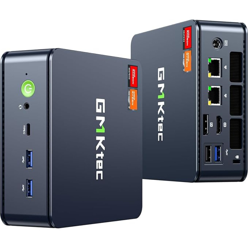 GMKtec mini žaidimų kompiuteris, K6 AMD Ryzen 7 7840HS Dual NIC-LAN 2.5Gbps mikrokompiuteris, 0GB DDR5 0GB PCIe 4.0 2280 NVMe SSD, USB 4.0, HDMI, DP, USB-C, WiFi 6, BT 5.2, stalinis kompiuteris NE SSD NE RAM