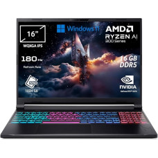 acer Nitro V 16S AI Laptop IA | Žaidimų nešiojamasis kompiuteris | Nvidia GeForce RTX 5070 8GB | Ryzen AI 7 350 | RAM 16GB DDR5 | 1024GB SSD | 16 colių WQXGA IPS 180Hz ekranas | Copilot+ PC | Windows 11 | QWERTY