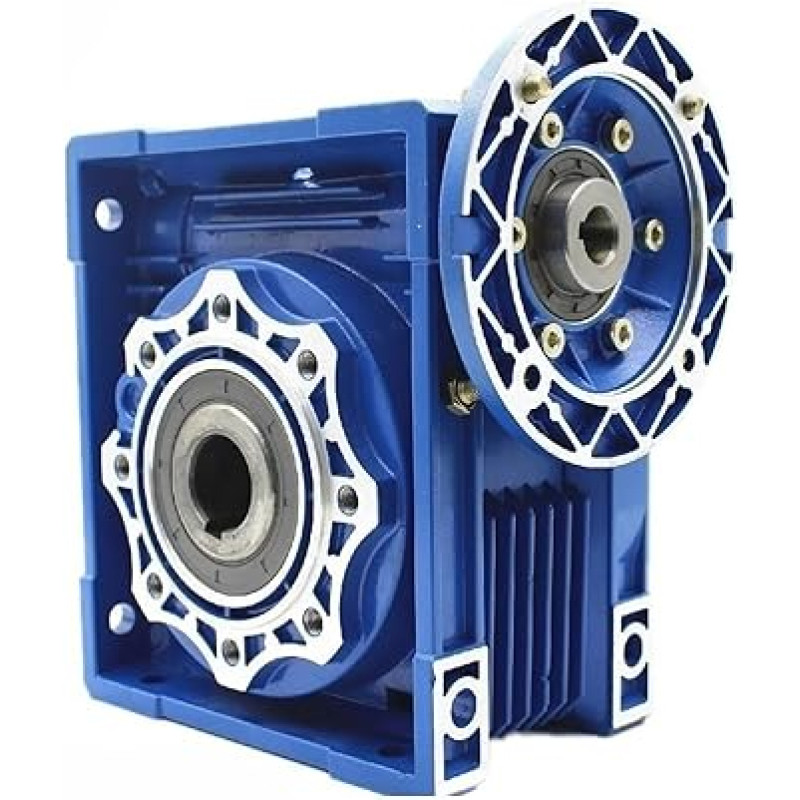 NMRV090 Schneckengetriebe, 35 mm Ausgangsbohrung, Passfedernut, 10 mm Rundflansch, Drehzahlminderer for Untersetzungsmotor Genauigkeit Vertikal