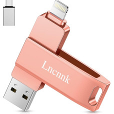 USB atmintinė 256 GB telefonui MFi sertifikuota USB 3.0 Lightning Photo Stick 3 in 1 Flash diskas Išorinis USB C atsarginės kopijos 