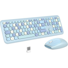 PINKCAT klaviatūros pelės rinkinys Belaidis spalvotas 2.4G spalvotas belaidis klaviatūros ir pelės rinkinys Retro klaviatūra Miela belaidė klaviatūra Tyli pelė kompiuteriui / staliniam kompiuteriui / asmeniniam kompiuteriui / nešiojamajam kompiuteriui Dov