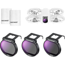 NEEWER ND filtrų rinkinys, suderinamas su DJI NEO, ND8 + ND16 + ND32, 3 vnt., plonas, daugiasluoksnis dengtas optinis HD stiklas, neutralaus tankio filtras, dronų fotoaparato objektyvo priedų rinkinys su 2 x valymo šluoste