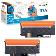 LOSMANN 117A tonerių rinkinys, suderinamas su HP 117A W2070A toneriu su lustu, skirtu HP spalvotojo lazerio 150 a 150 nw 150 serijos MFP 170 MFP 178 nw MFP 178 nwg MFP 179 FNG MFP 179 fnw (juodas, 2 vnt.)