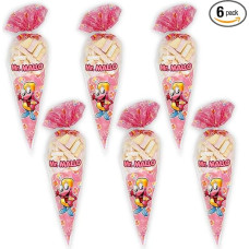 Mr. Mallo Marshmallow maišelis su smailiais galais | Putų cukraus spalvingas mišinys gimtadieniams, karnavalo vakarėliams | Praktiškas su užraktu (6 x 250 g)