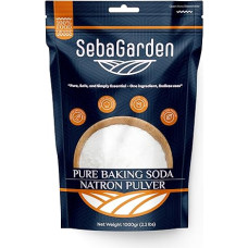 Seba Garden Natron 1 kg - Premium Food Grade Baking Soda - Resealable Bag - for Baking, Cooking, Cleaning, Neutralising Odours - Natural & Versatile