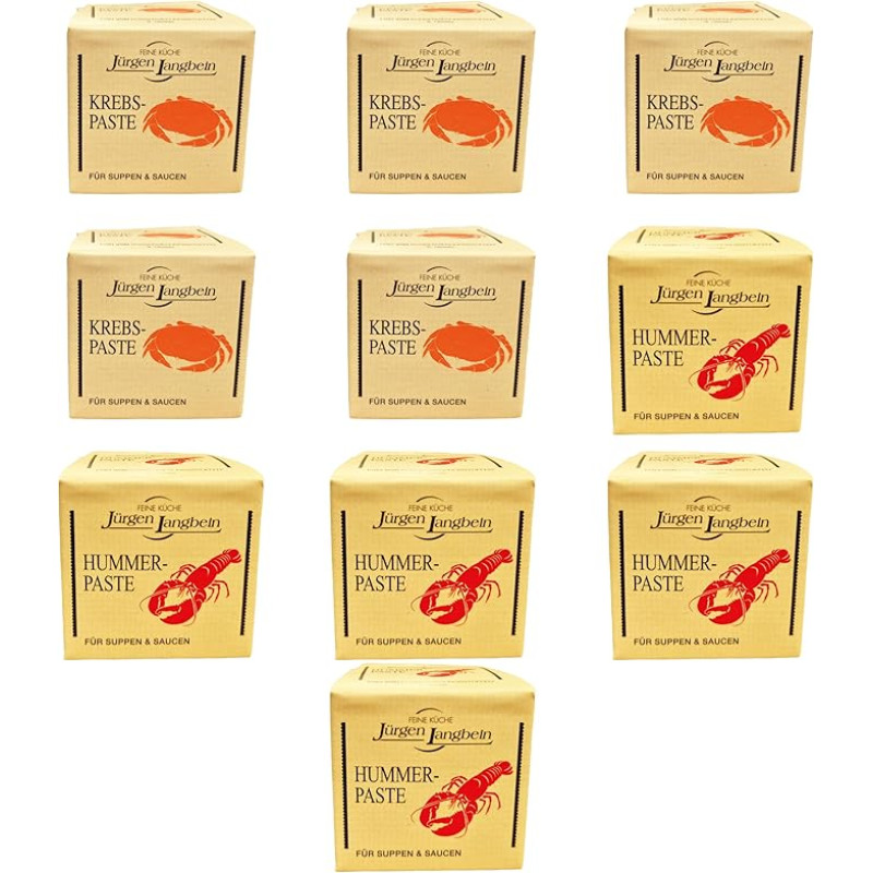 minafood Jürgen Langbein 5 x 50 g vėžių pastos ir 5 x 50 g omarų pastos rinkinys
